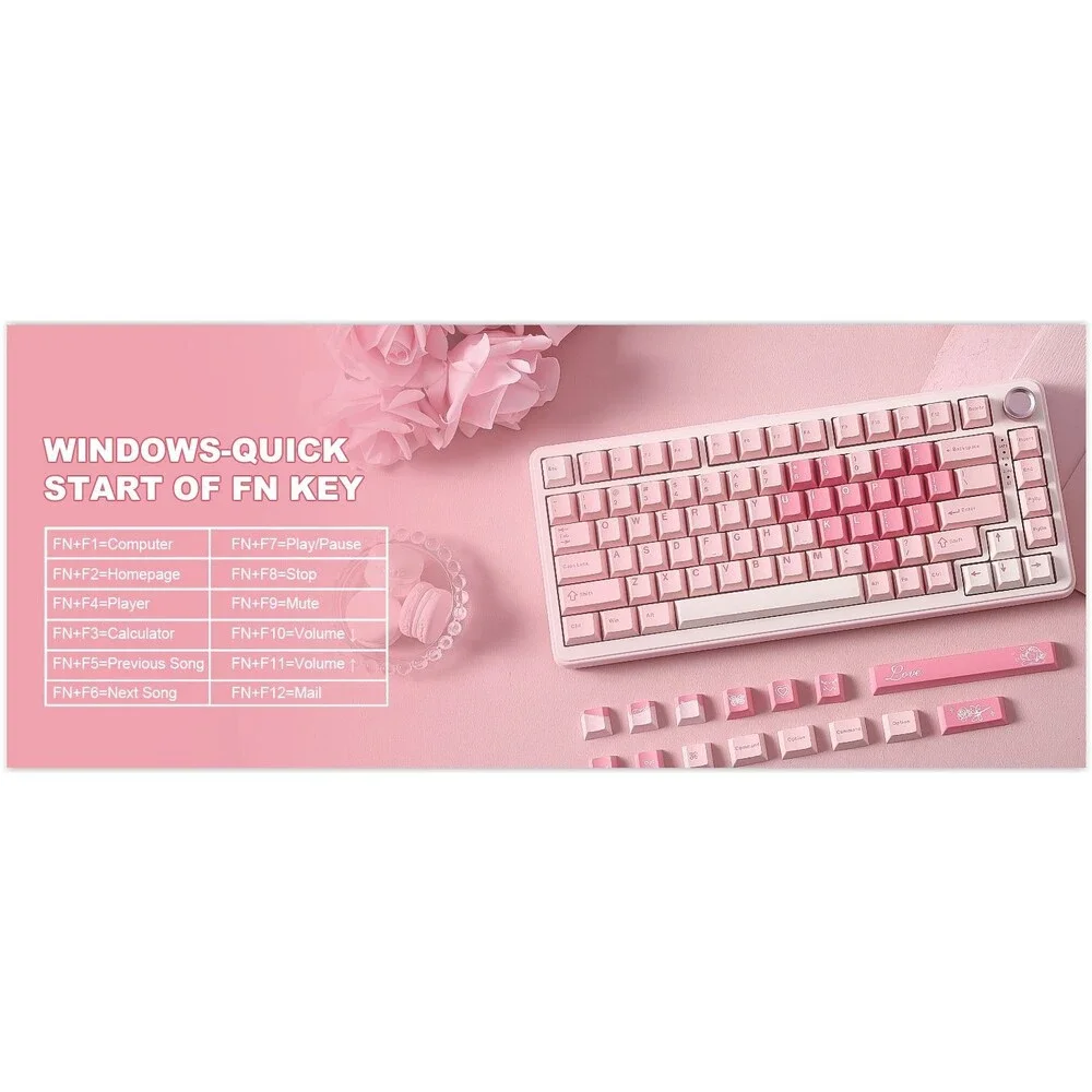 YUNZII B75 PRO Wireless Mechanical Keyboard,75% Hot Swappable Backlit NEW